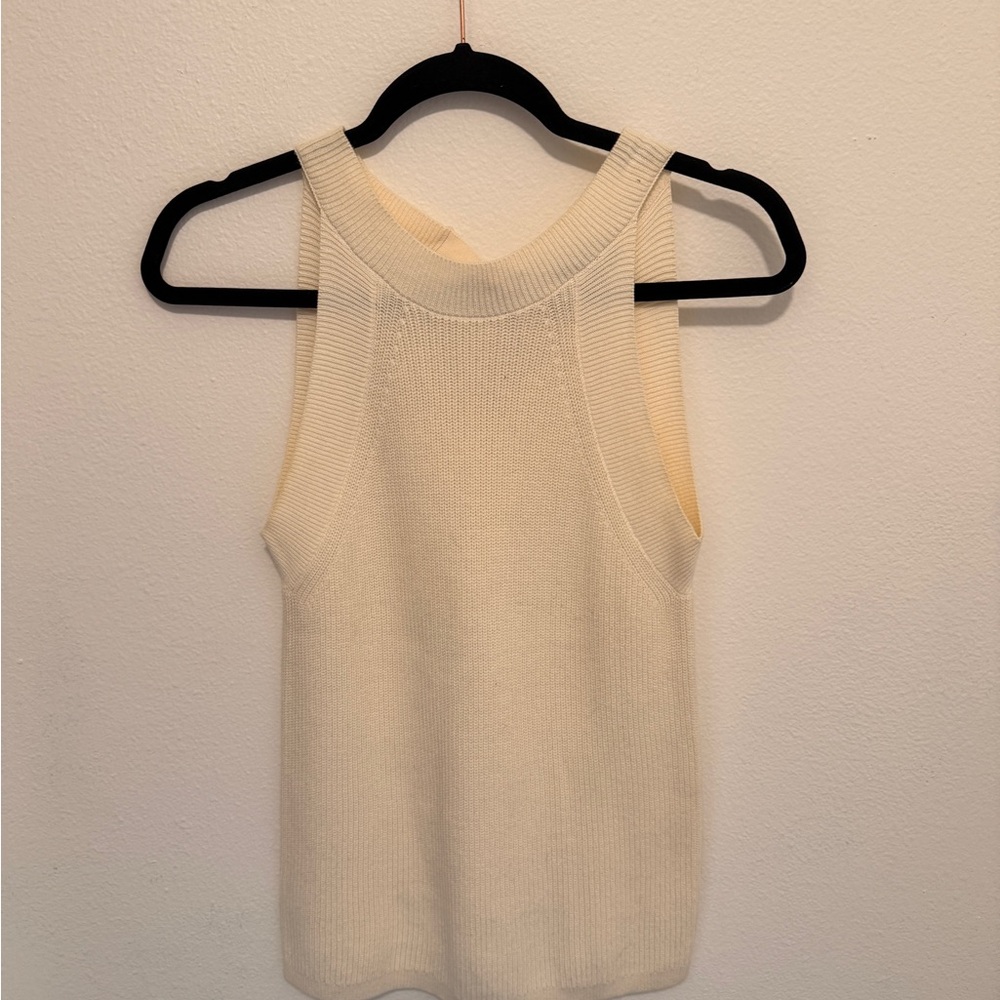 Ann Taylor Cream Knit Tank Top